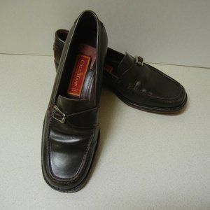 Cole Haan 6M Womens Leather Loafers Slip on Shoes Silver Buckle Made in Italy
